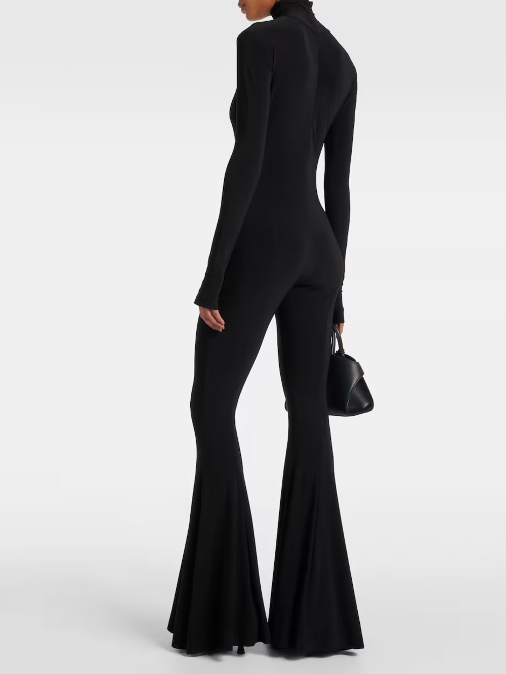 Norma Kamali Turtleneck Flared Jumpsuit - Picture 2 of 8